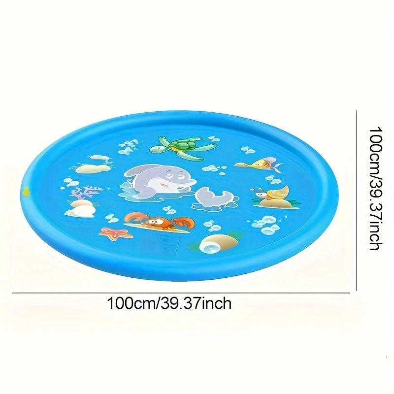 Vibrant Kids Water Play Mat, an outdoor sprinkler toy providing refreshing summer fun for toddlers & children.