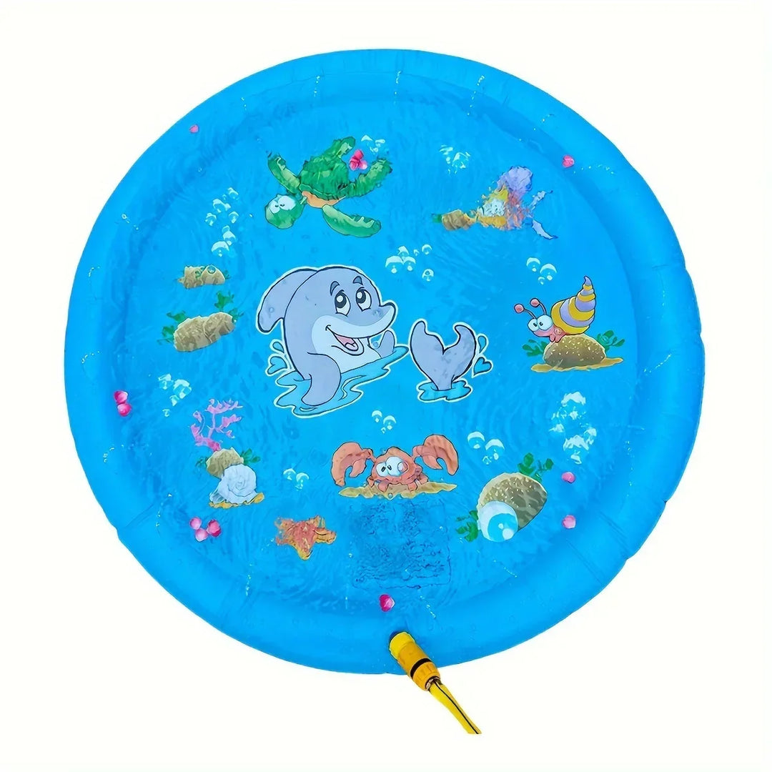 Summer fun kids splash pad sprinkler mat for backyard water play, safe and engaging for all children.