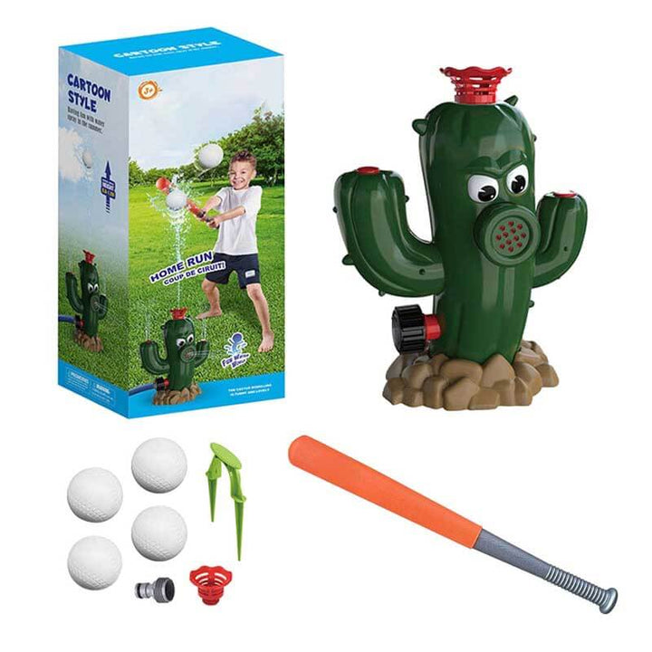 Exciting kids' sprinkler baseball game, a great outdoor water activity for summer backyard play and active fun.