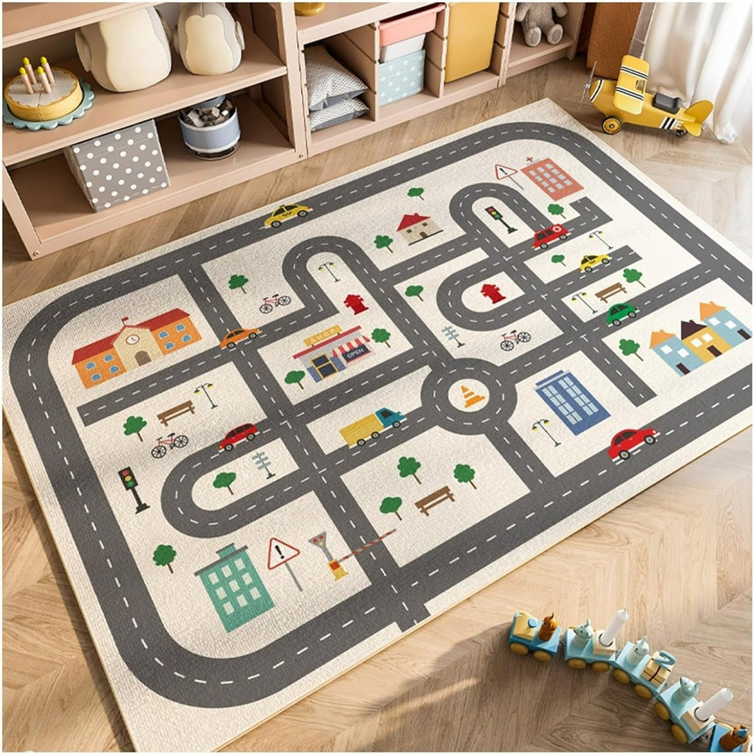Educational kids playmat for learning fun, featuring interactive designs. Soft, anti-slip polyester for playrooms.