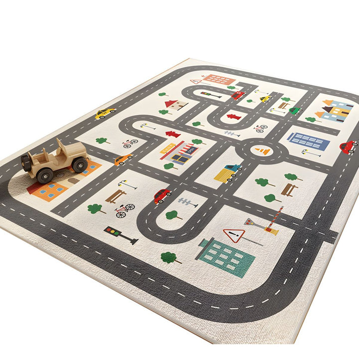Rectangle kids educational rug, soft & anti-slip. Ideal playroom decor & learning aid for children.