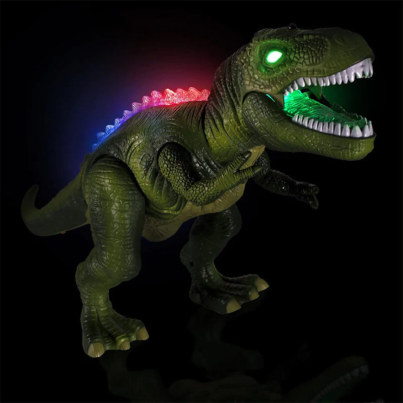 Kids' RC walking dinosaur toy that roars, lights up, and moves, offering engaging and imaginative play.