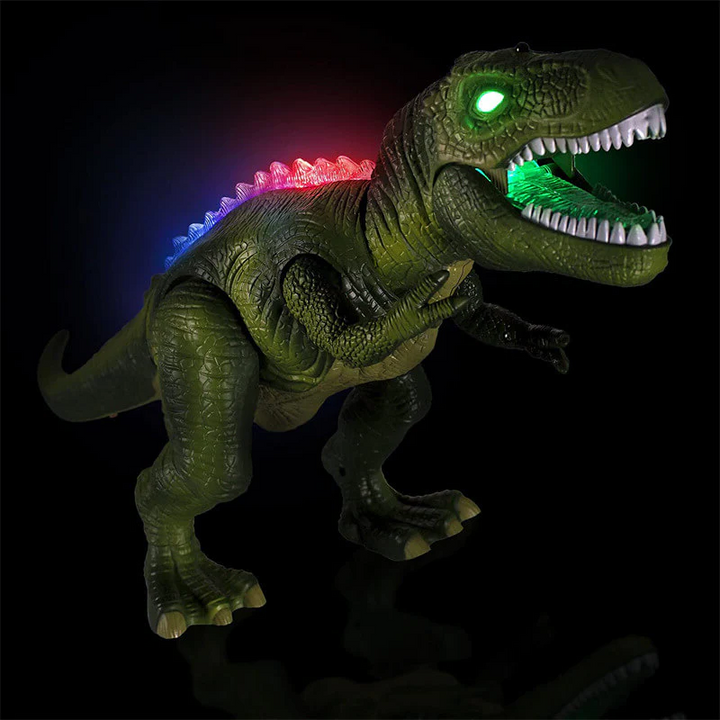 Kids' RC walking dinosaur toy that roars, lights up, and moves, offering engaging and imaginative play.