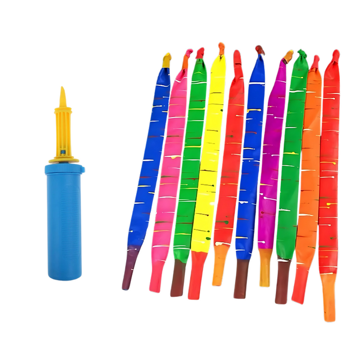 Kids' rocket balloon launch set for active indoor/outdoor play. Fun developmental toy & screen-free activity.