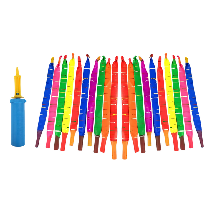 Kids' rocket balloon launch set with launcher. Perfect for active outdoor fun & indoor games.