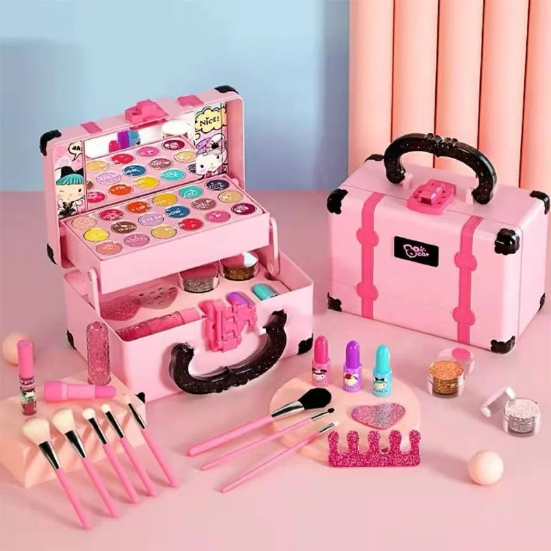 Kids' non-toxic pretend makeup play kit for girls. Safe toy for creative imagination & role play fun.