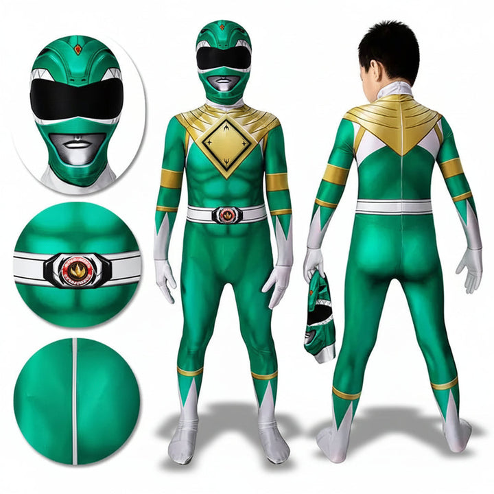 Full-length hero jumpsuit for children, showcasing a muscle print