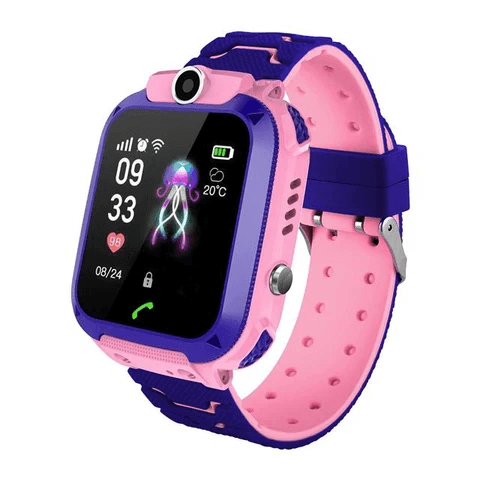 Child tracker smartwatch featuring real-time GPS tracking and an easy-to-use SOS button for emergencies.