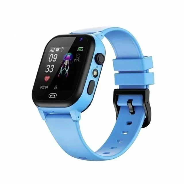 Kids' GPS tracker smartwatch with real-time location tracking & SOS emergency button for child safety.