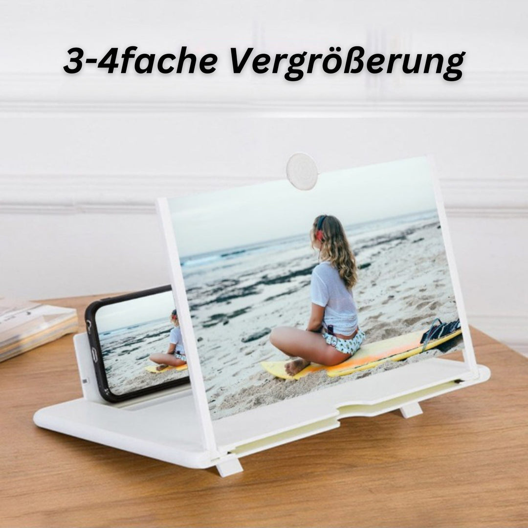 Eye protection screen magnifier for smartphones, reduces strain, clear HD viewing experience.
