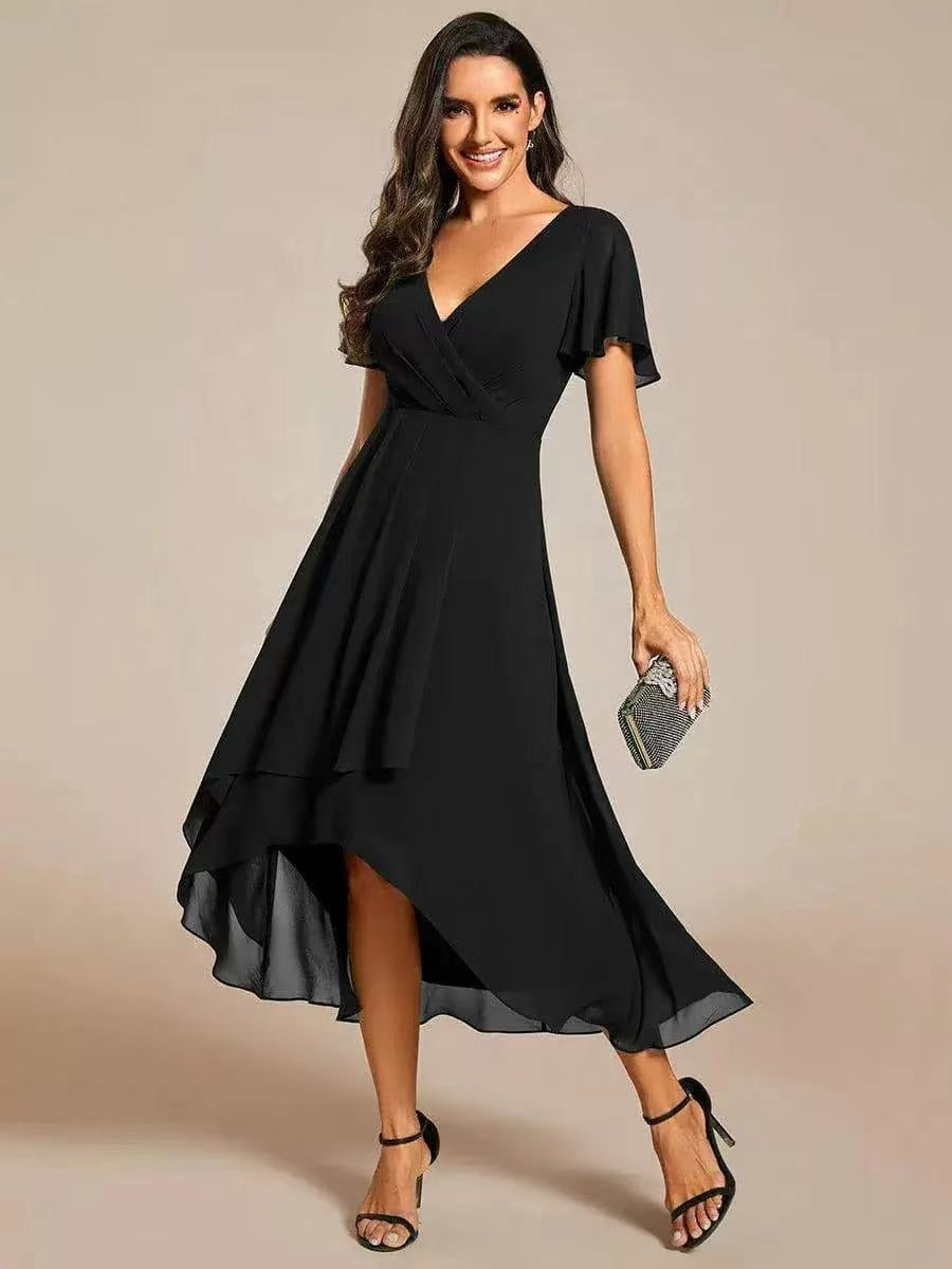 Versatile elegant women's midi dress with delicate embellishments, suitable for parties and formal events.