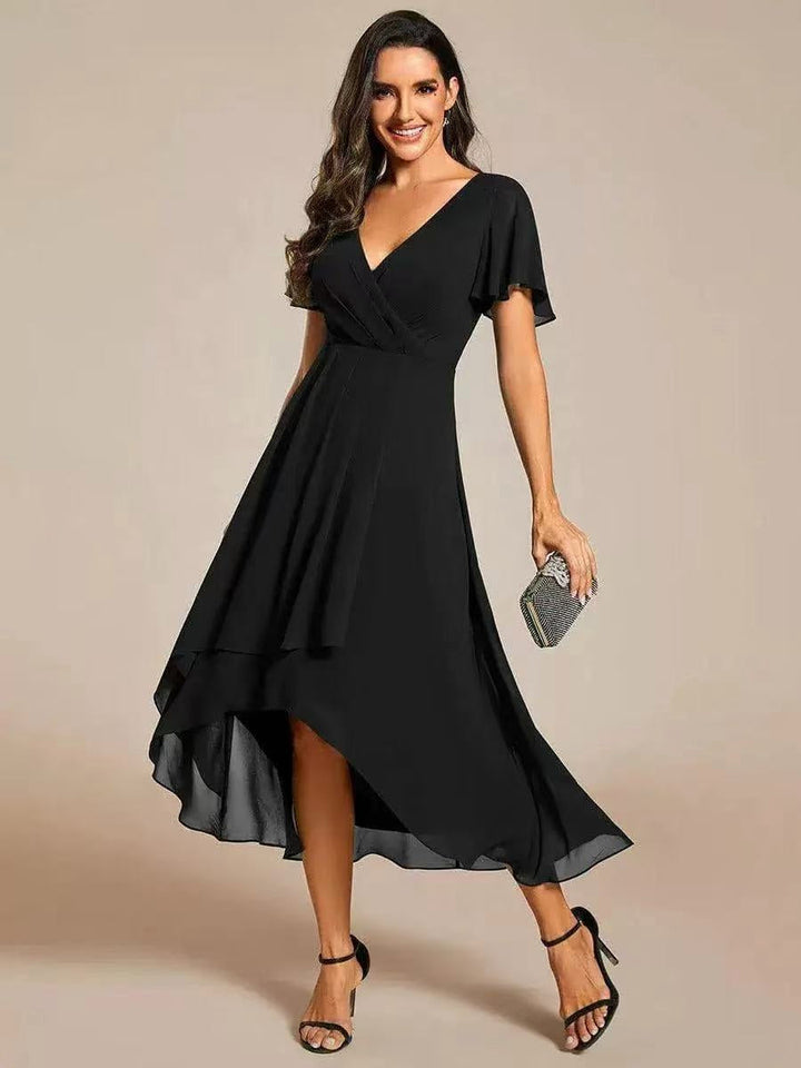 Versatile elegant women's midi dress with delicate embellishments, suitable for parties and formal events.