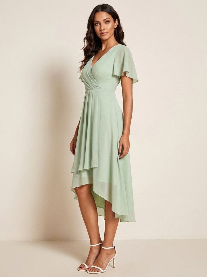 Sophisticated women's midi party dress with elegant design and delicate embellishments for formal events.