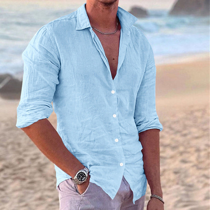Sharp men's relaxed fit long sleeve button-down casual shirt, ideal for a smart-casual look.