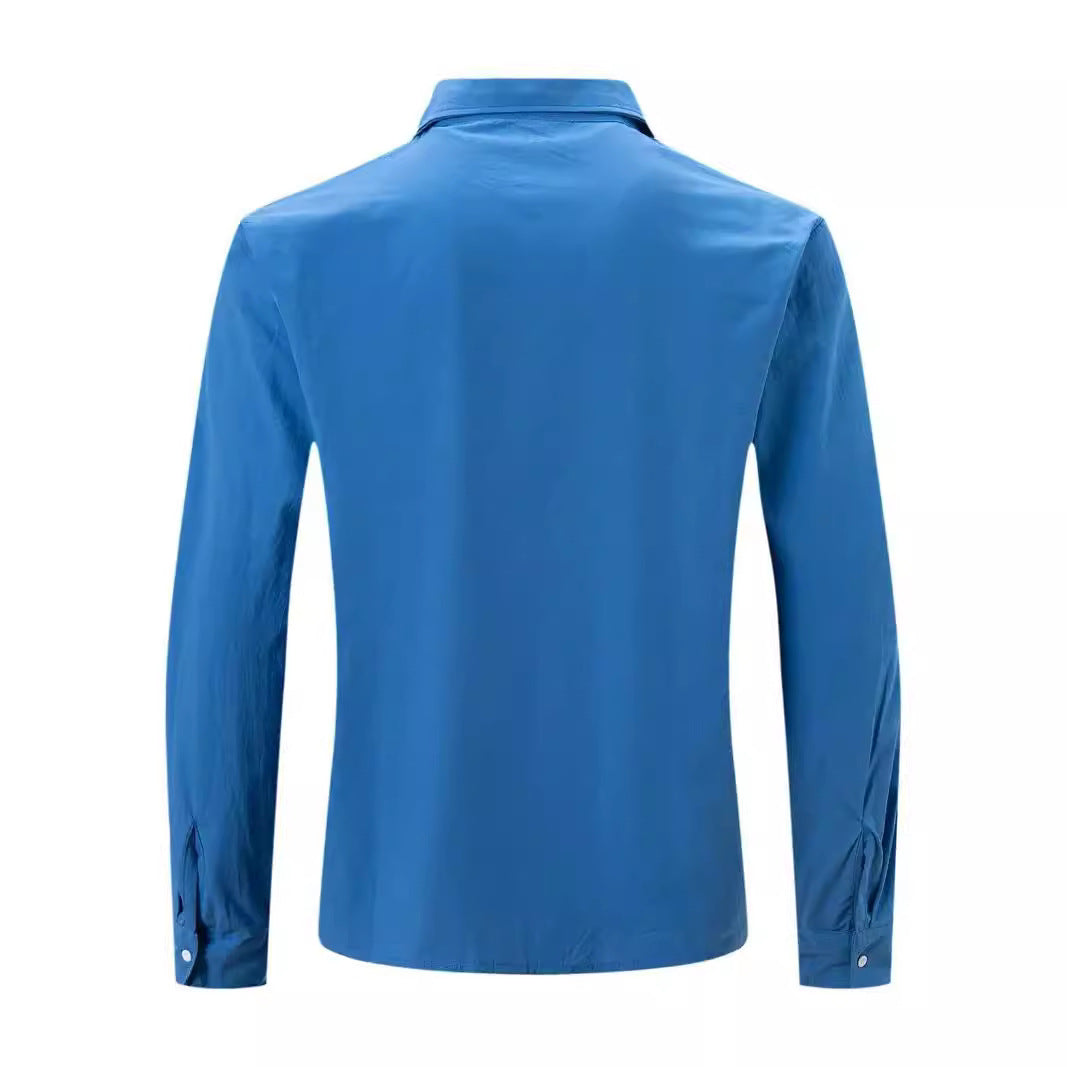 Men's button-down long sleeve casual shirt, relaxed fit, a classic essential for menswear.