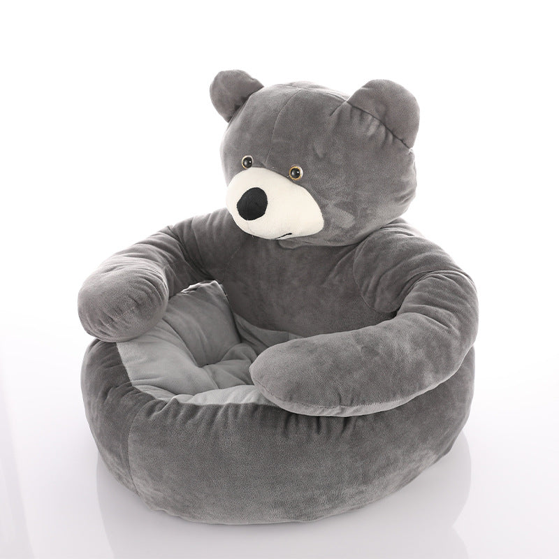 Plush, adjustable dog & cat bed in dark grey. Provides customizable comfort & support for your beloved pet.