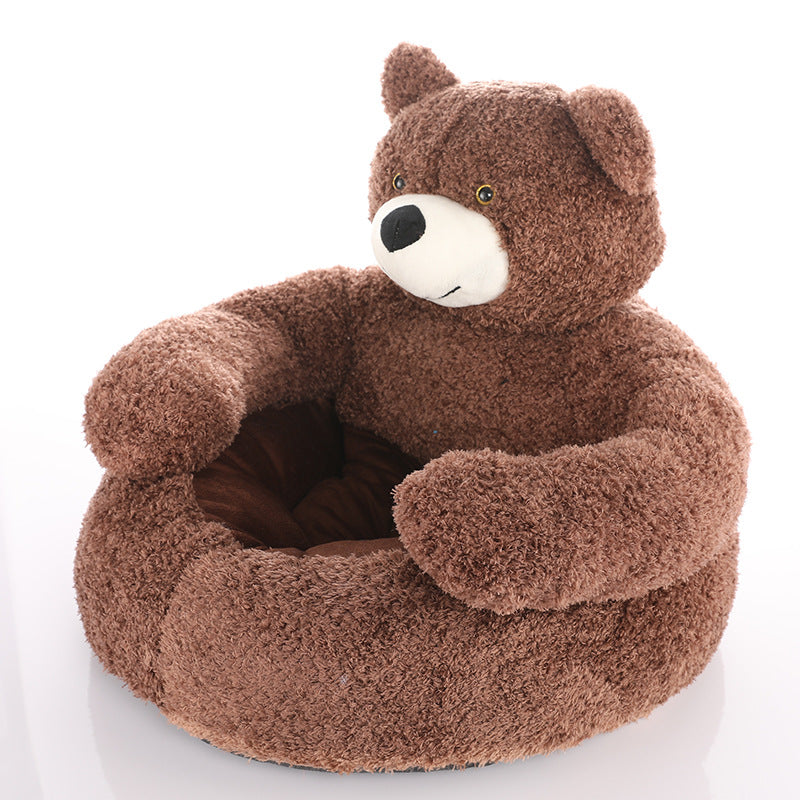 Khaki adjustable cuddle pet bed, a plush and cozy haven for dogs and cats to relax comfortably.