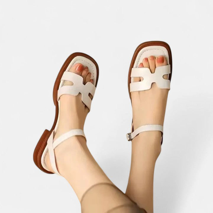 Women's orthopaedic ankle-strap comfort sandals with supportive low heel. Ideal for casual wear.