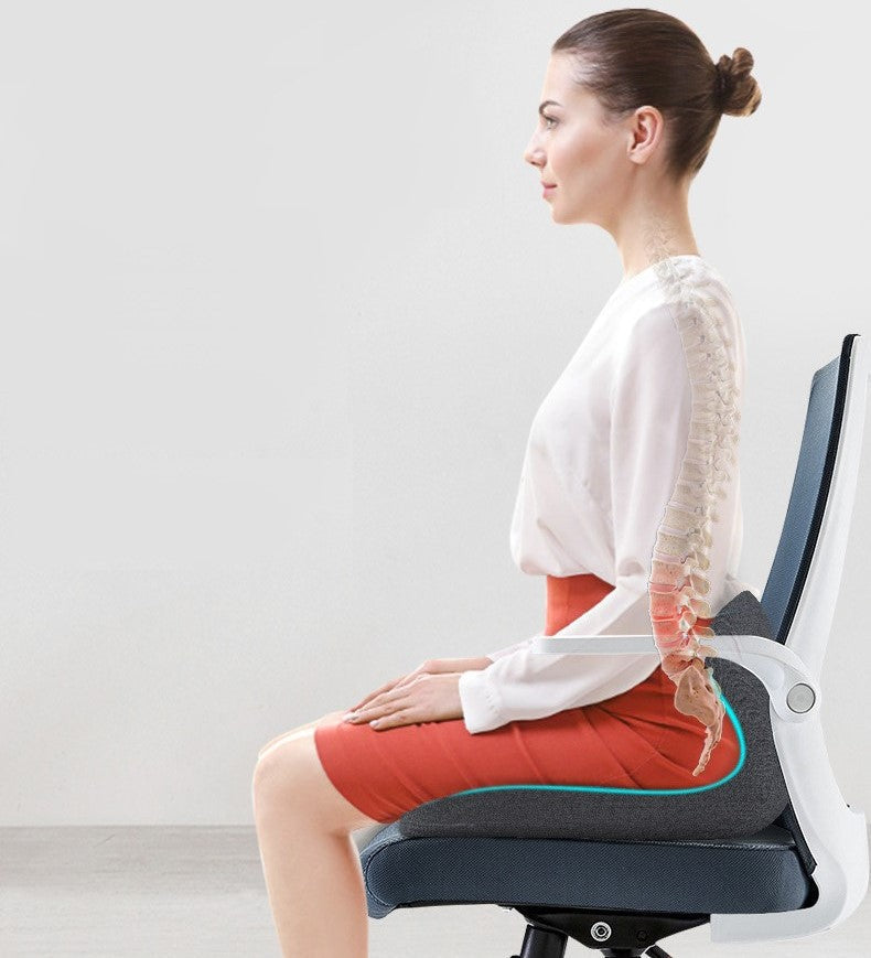 Premium memory foam L-shape seat cushion ensures comfort, back support & better posture at home or office.