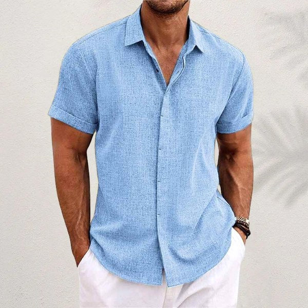 Everyday men's long-sleeve collared shirt, a relaxed fit button-down for spring and summer outfits.