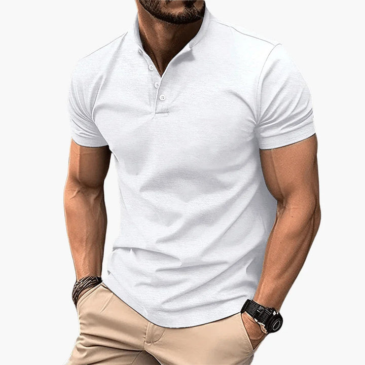Modern fit men's casual short sleeve button placket shirt, ideal for everyday summer fashion.