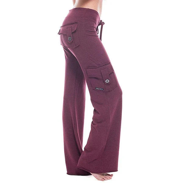 Fashionable women's bootcut cargo pants. Designed for comfort, versatility, and everyday activewear.