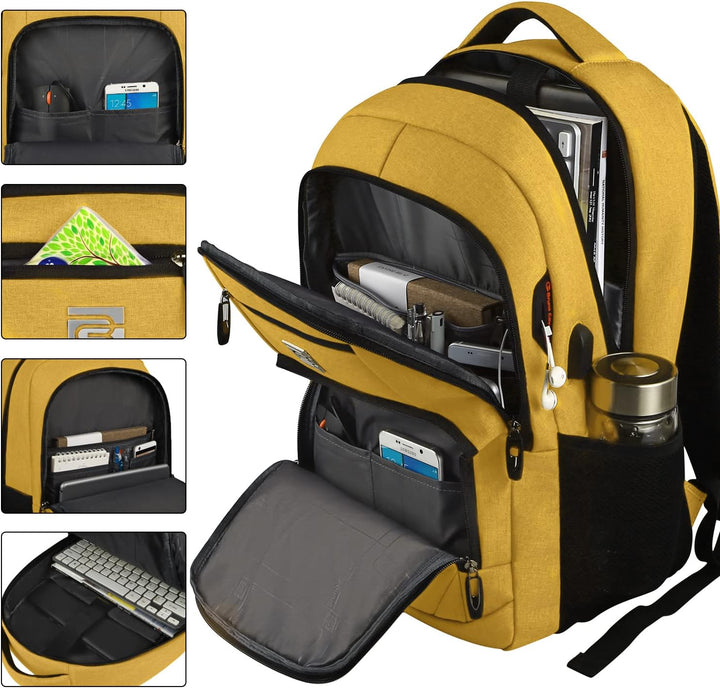 Urban slim anti-theft laptop backpack, perfect for city commutes, includes USB charging.