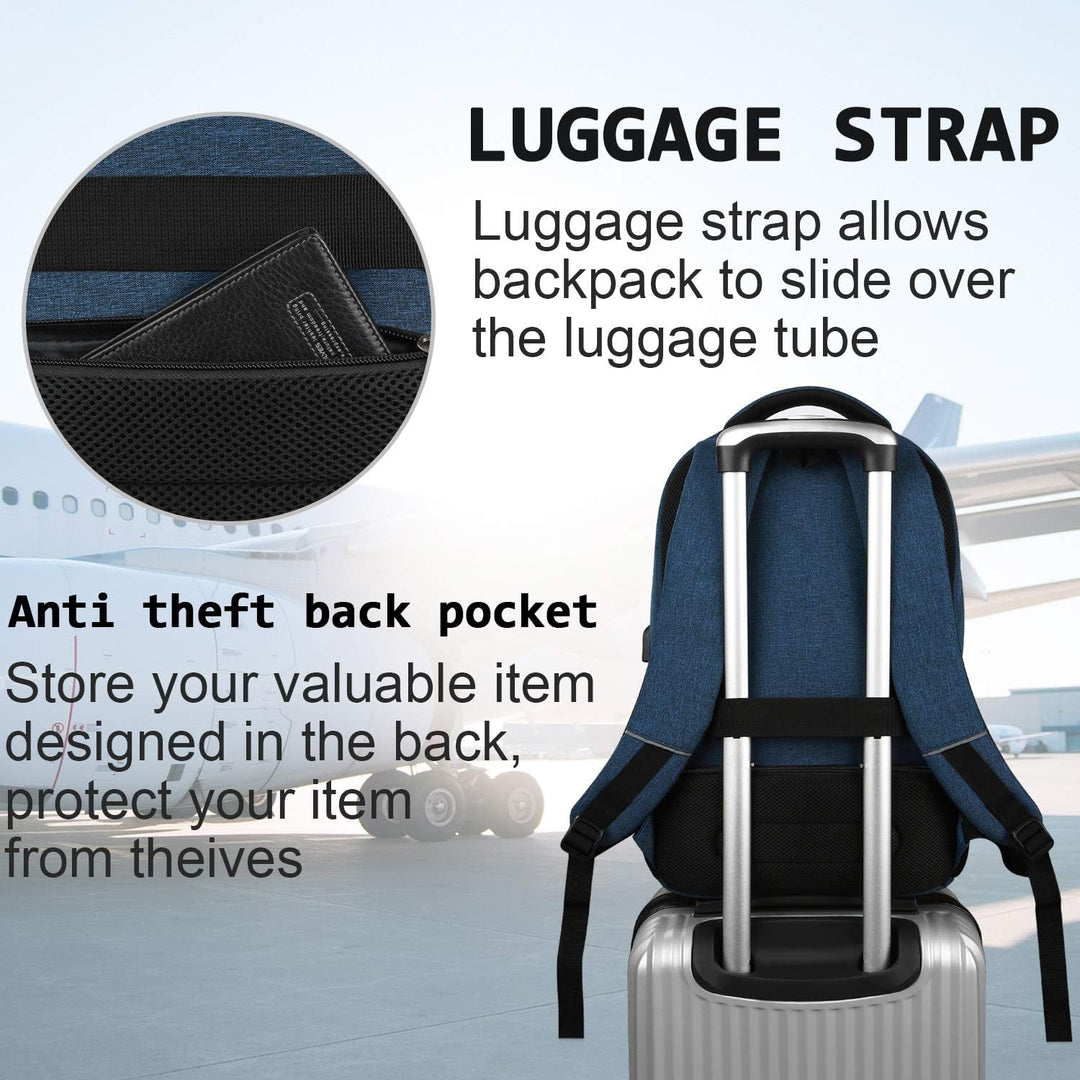 Everyday slim anti-theft laptop backpack with USB charging for seamless power on the go.