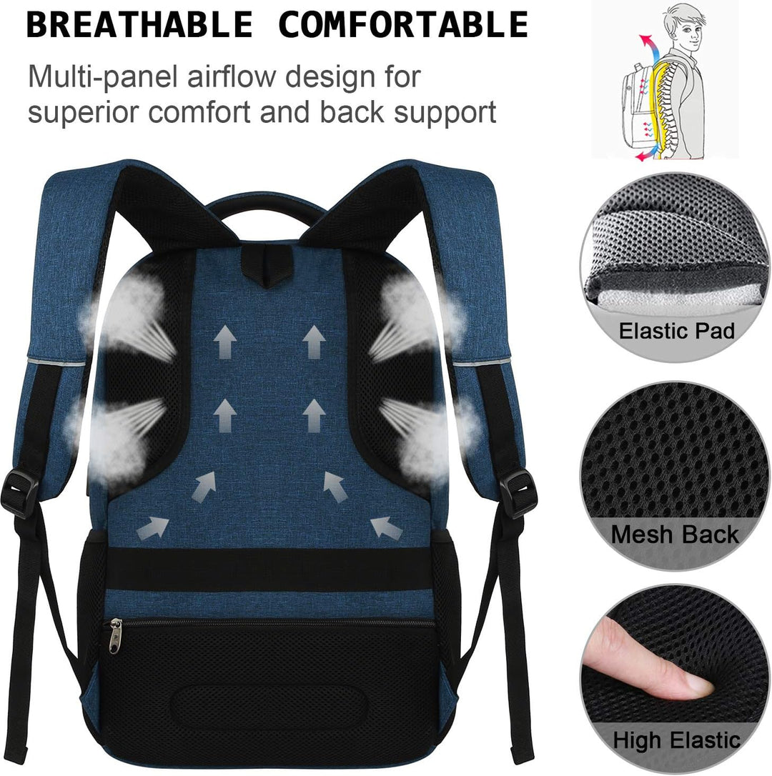 Compact slim anti-theft laptop backpack with USB port, designed for urban exploration & work.
