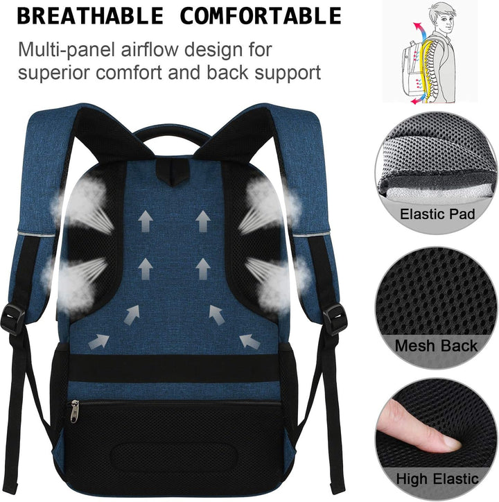 Compact slim anti-theft laptop backpack with USB port, designed for urban exploration & work.