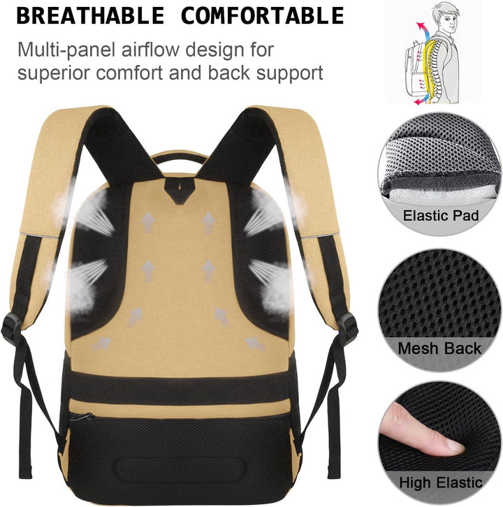 Secure anti-theft laptop backpack, slim profile, with hidden zippers & convenient USB port.