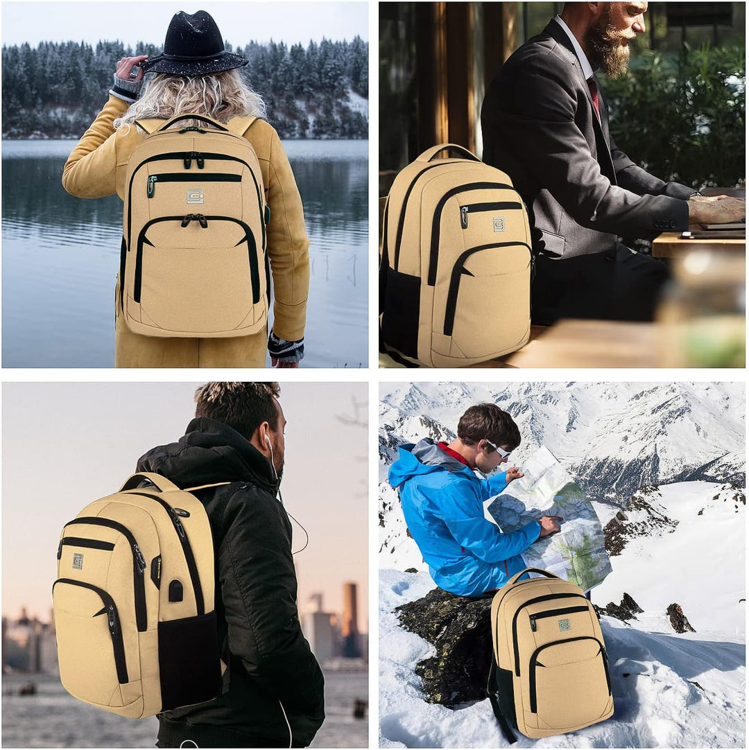Organized slim anti-theft laptop backpack for tech, travel, work, with efficient USB charging.
