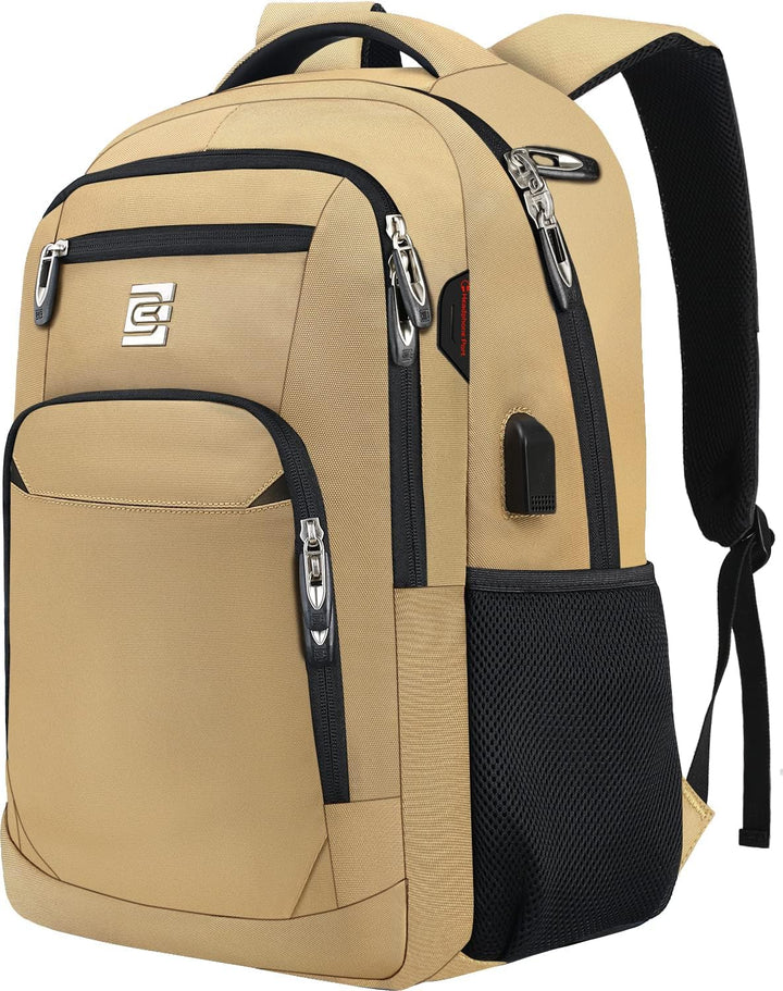 Unisex slim anti-theft laptop backpack with integrated USB charging port for commuters & students.