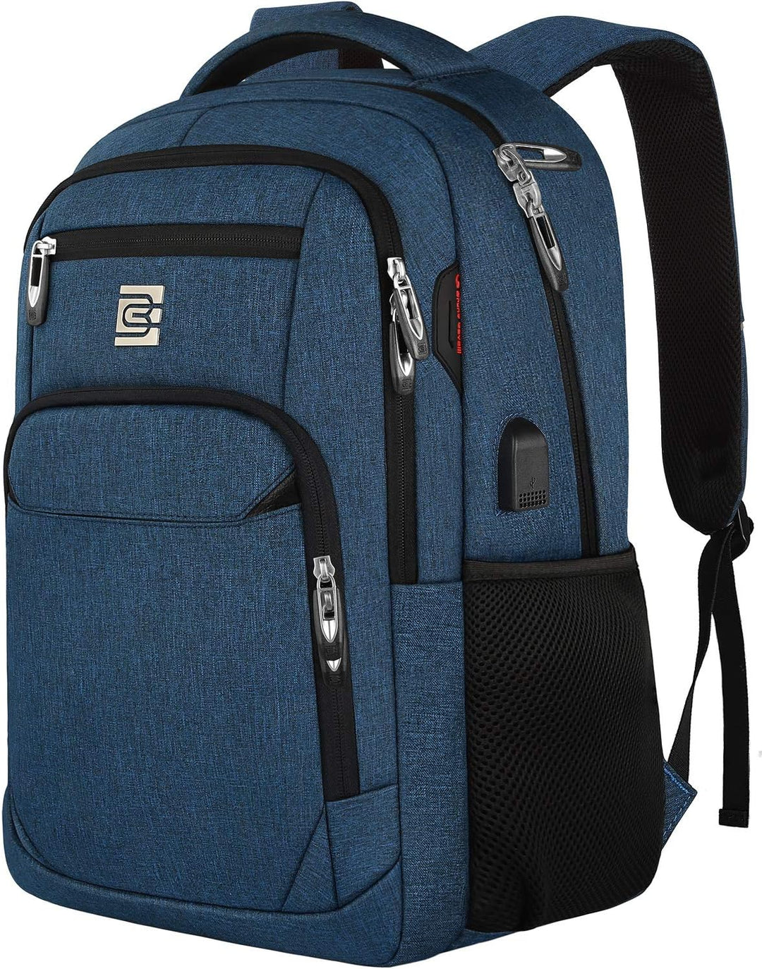 Student-friendly slim anti-theft laptop backpack for college, with USB charging & organized storage.