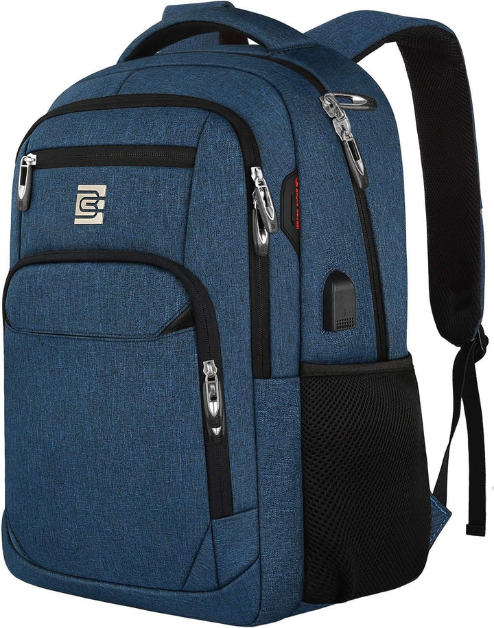 Student-friendly slim anti-theft laptop backpack for college, with USB charging & organized storage.