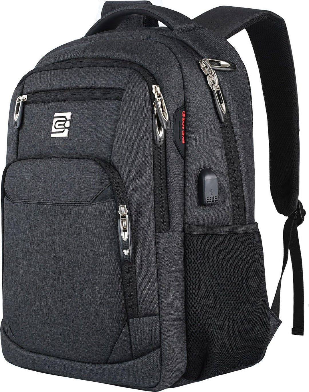 Travel-ready slim anti-theft laptop backpack, includes USB charging & ample storage.