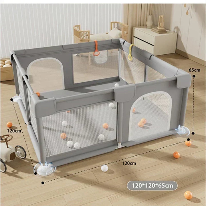 Safe indoor & outdoor playpen for babies & toddlers. Portable activity area with soft panels for secure play.