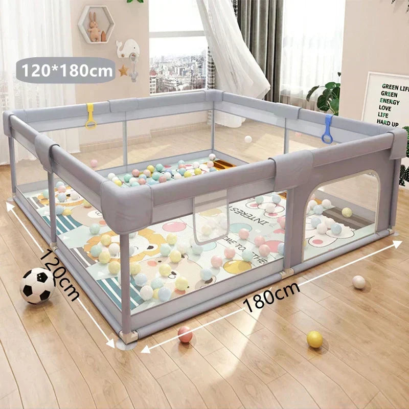 Baby playpen, toddler playard with soft panels. Secure children's activity zone for indoor & outdoor use.