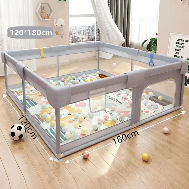 Baby playpen, toddler playard with soft panels. Secure children's activity zone for indoor & outdoor use.