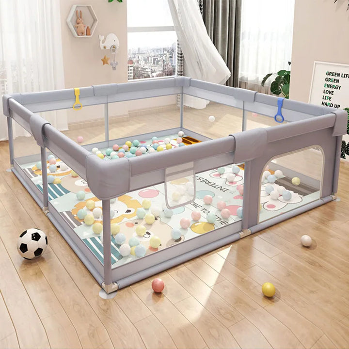 Toddler activity area, portable playpen. Soft panel enclosure for safe indoor & outdoor children's zone.