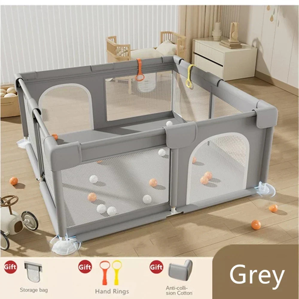 Children's play zone: a portable indoor/outdoor playpen with soft, safe panels for babies and toddlers.
