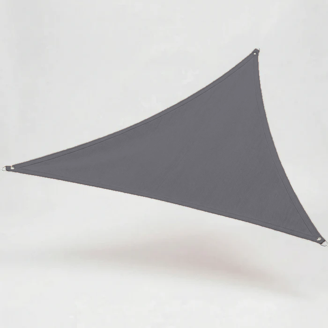 Heavy-duty triangular sun sail for garden, offers superior UV protection and water resistance.