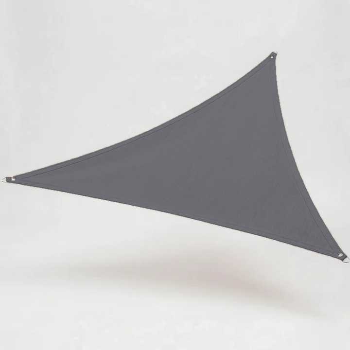 Heavy-duty triangular sun sail for garden, offers superior UV protection and water resistance.