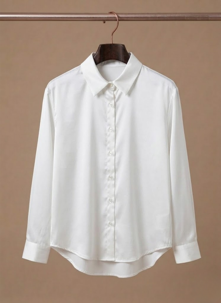 Elegant women's work shirt, a button-up top perfect for professional attire.