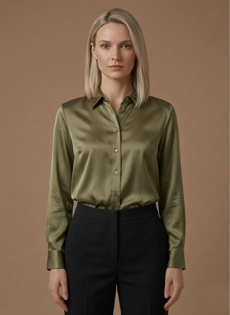 Versatile women's button-up top, ideal for chic office wear & effortless daily style.