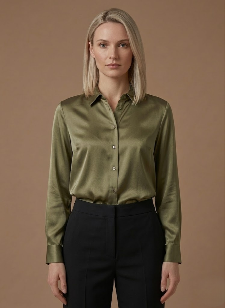 Versatile women's button-up top, ideal for chic office wear & effortless daily style.