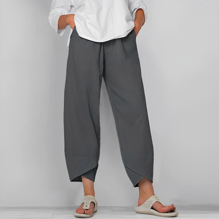 Stylish women's cropped wide leg pants with a relaxed fit, great for warm weather, casual outings, or spring fashion.