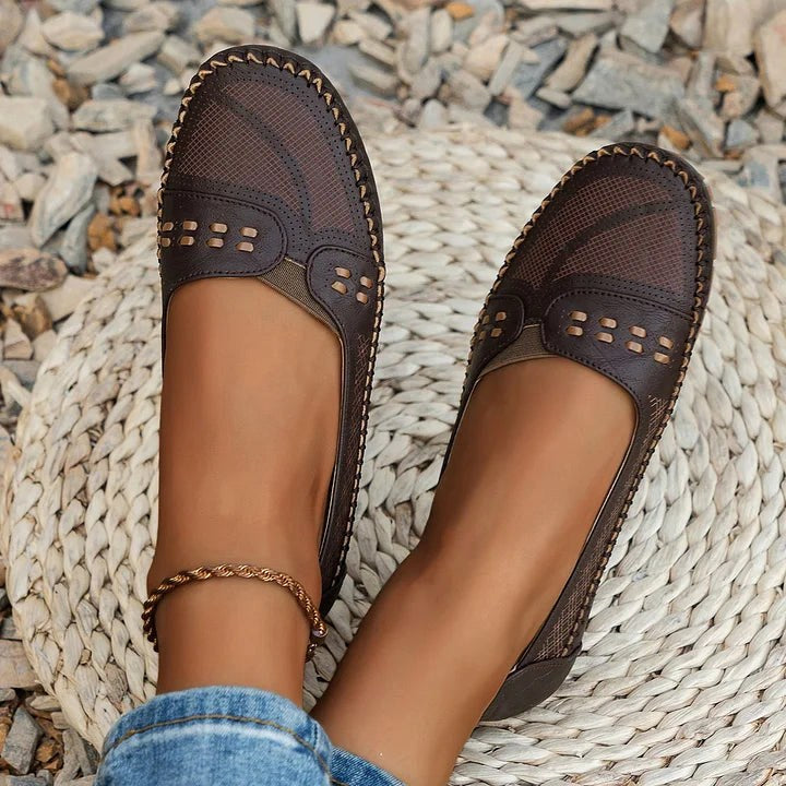Stylish women's supportive flats, ideal for work, casual outings or summer fashion; blend elegance & comfort.