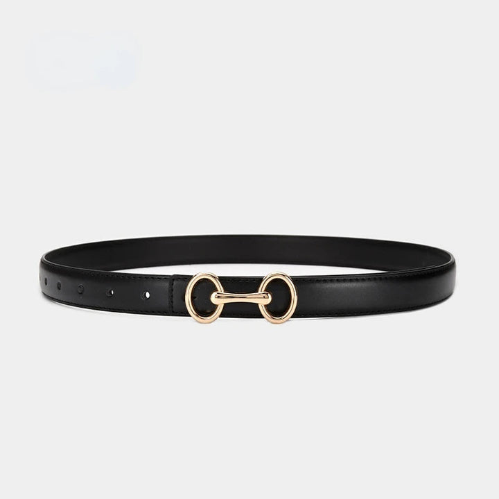 Premium caramel leather belt for women, adorned with an intricately designed Celtic knot buckle made from zinc alloy.