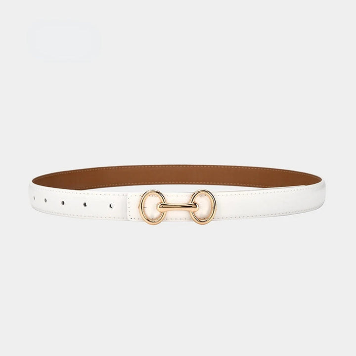 Stylish women's leather waist belt featuring a unique Irish style Celtic charm buckle, a chic accent accessory.